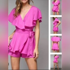 DO+BE Pink Ruffle Jumpsuit